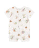 ORGANIC AUSTRALIANA PRINT SS ZIP ROMPER