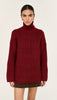 Sabine Burgundy Roll Neck Over sized Knit Jumper