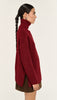 Sabine Burgundy Roll Neck Over sized Knit Jumper