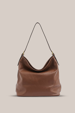 Serena Mocha Leather Hobo Bag