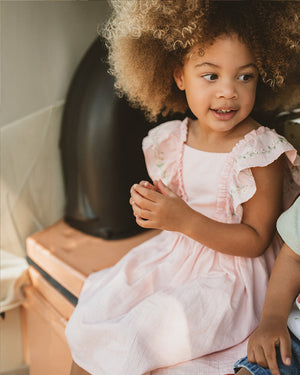 Tess Embroidered Frill Dress