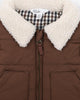 Puffa Vest With Collar - Brown