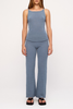 Textured Knit Tank Denim Blue