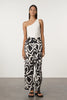 Paint Flower Linen Wide Leg Pant