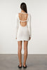 Crochet Lattice Knit Mini Dress - White