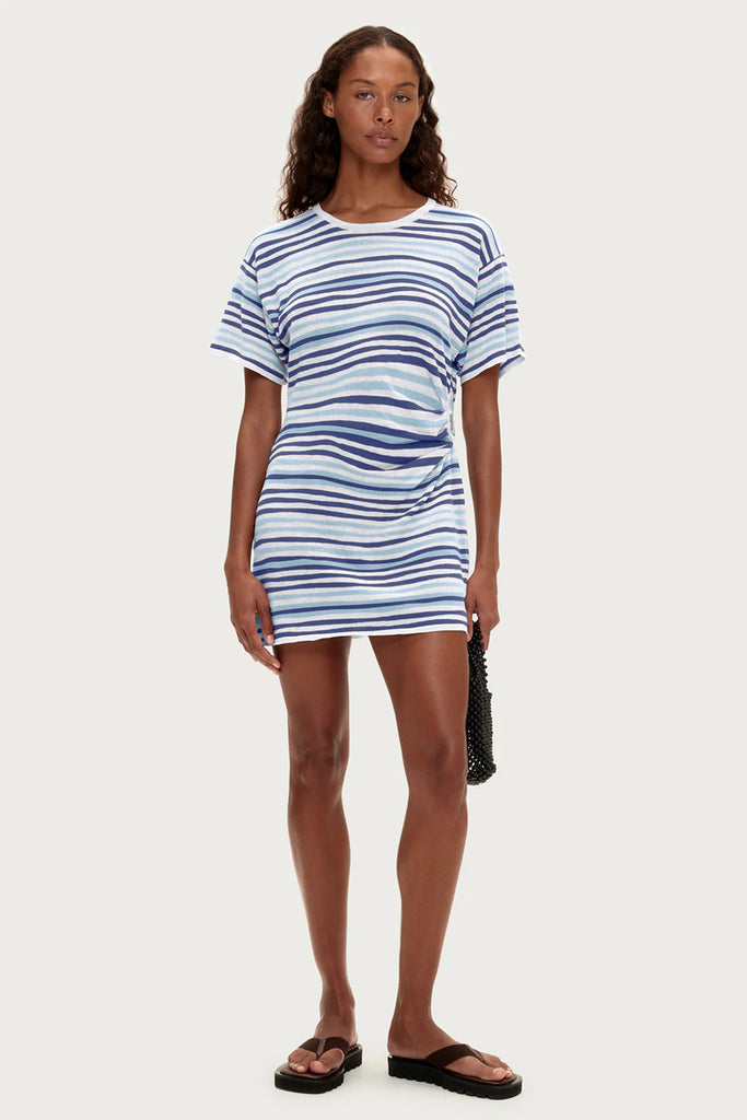 T-shirt Knit Dress - Blue Stripe