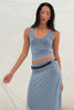 Eden Reverse Skirt Pale Blue & Espresso