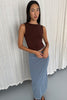 Eden Reverse Skirt Pale Blue & Espresso