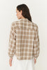 Cora Long Sleeve Blouse Fawn Plaid