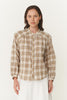 Cora Long Sleeve Blouse Fawn Plaid