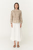 Cora Long Sleeve Blouse Fawn Plaid