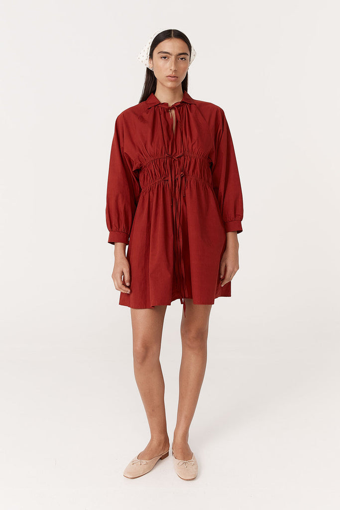 Eden Organic Mini Dress - Burgundy