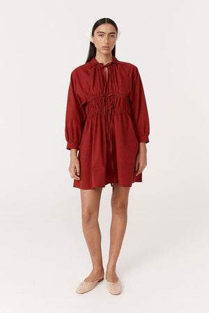 Eden Organic Mini Dress - Burgundy