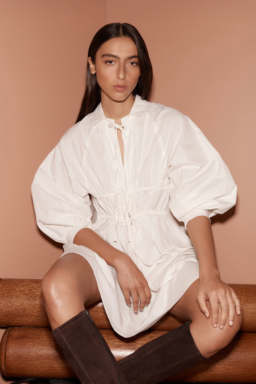 Eden Organic Mini Dress - Creme