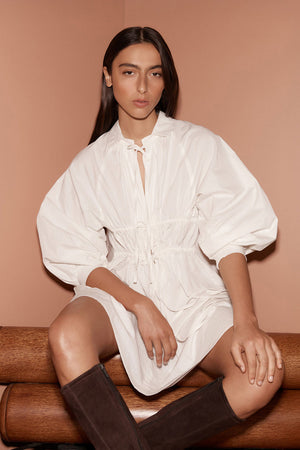 Eden Organic Mini Dress - Creme