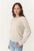 Emaline Stud Merino Knit Top Oat