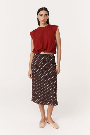 Frannie Midi Skirt Cacao Spot