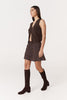 Frannie Silk Mini Skirt - Cacao Spot