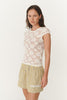 Galo Sunflower Lace Tee - Creme
