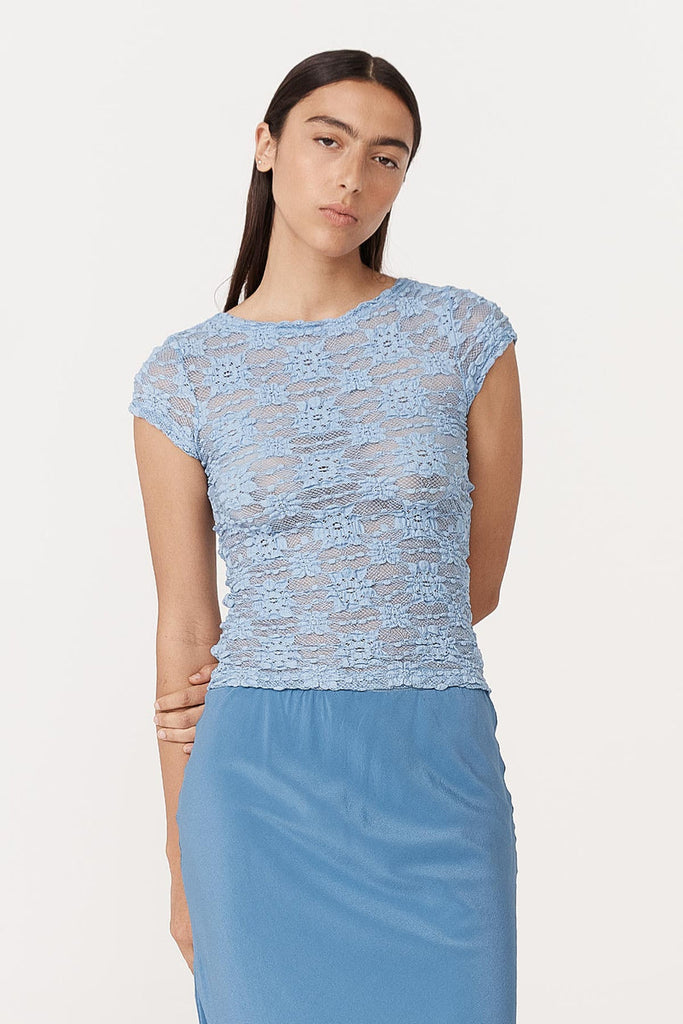 Galo Lace Tee Periwinkle
