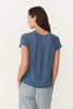 Poet Linen Top Blue Marle