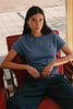 Poet Linen Top Blue Marle