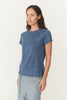 Poet Linen Top Blue Marle