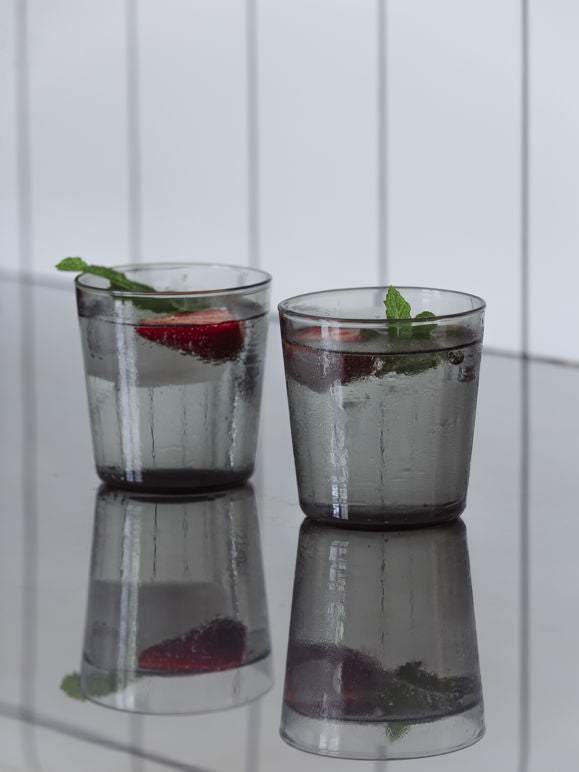 Glass Tumbler Set of 4 - Charcoal