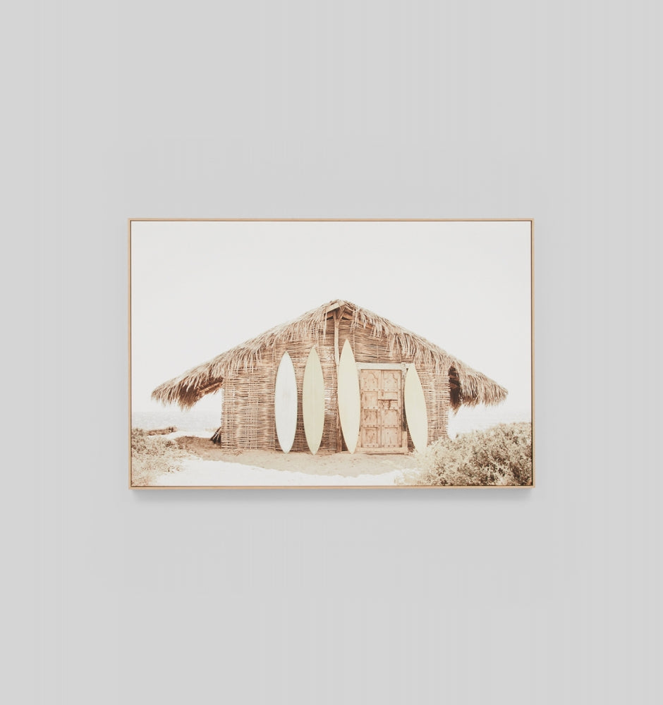 Surf Hut Framed Canvas