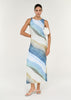 Zelie Mesh Midi Dress Ocean Blue