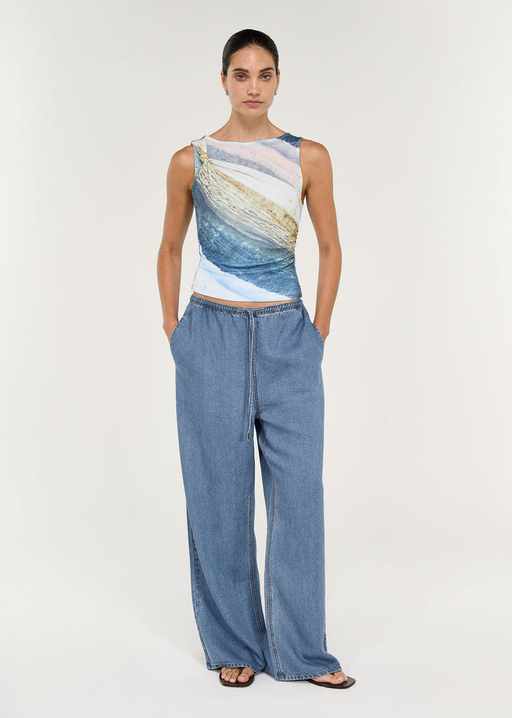 Zelie Mesh Twist Top