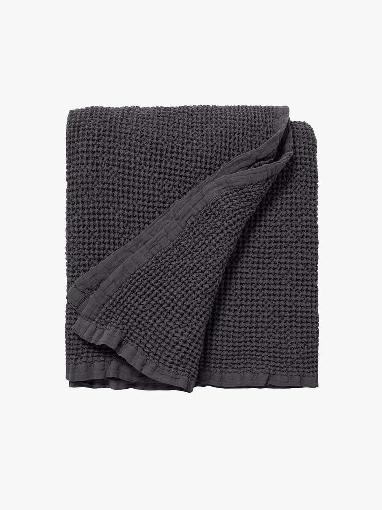 Waffle Blanket Charcoal 150x200