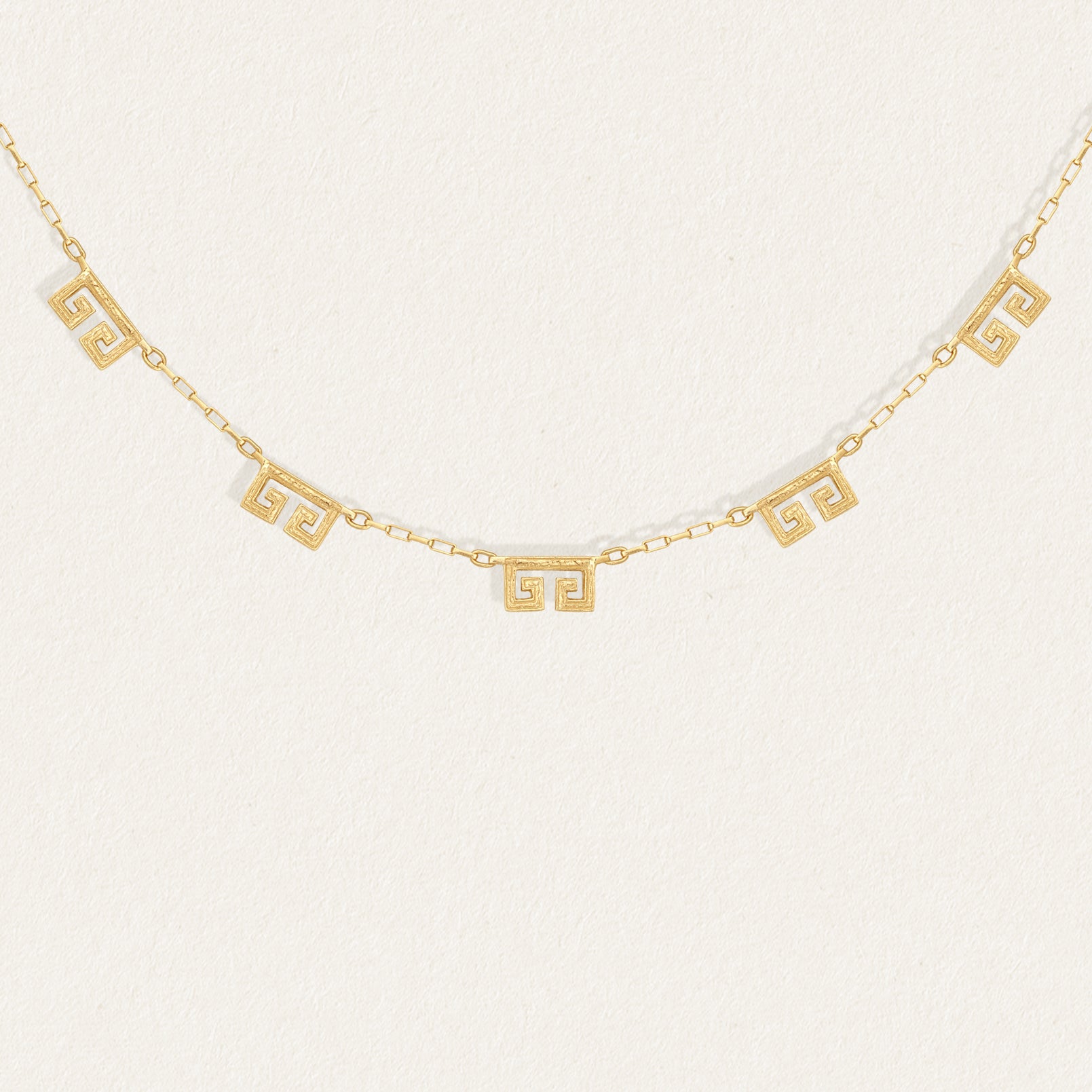 Greek Key Necklace Gold