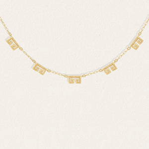 Greek Key Necklace Gold