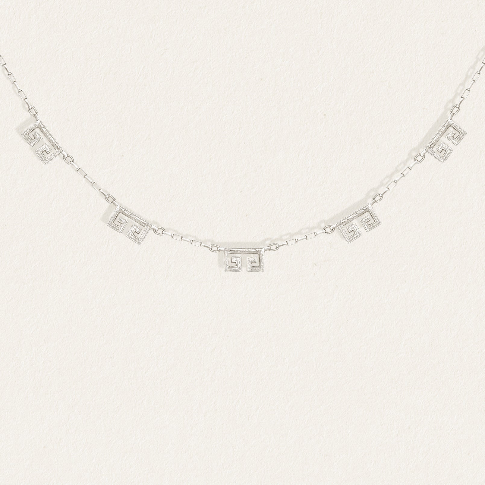 Greek Key Necklace Silver