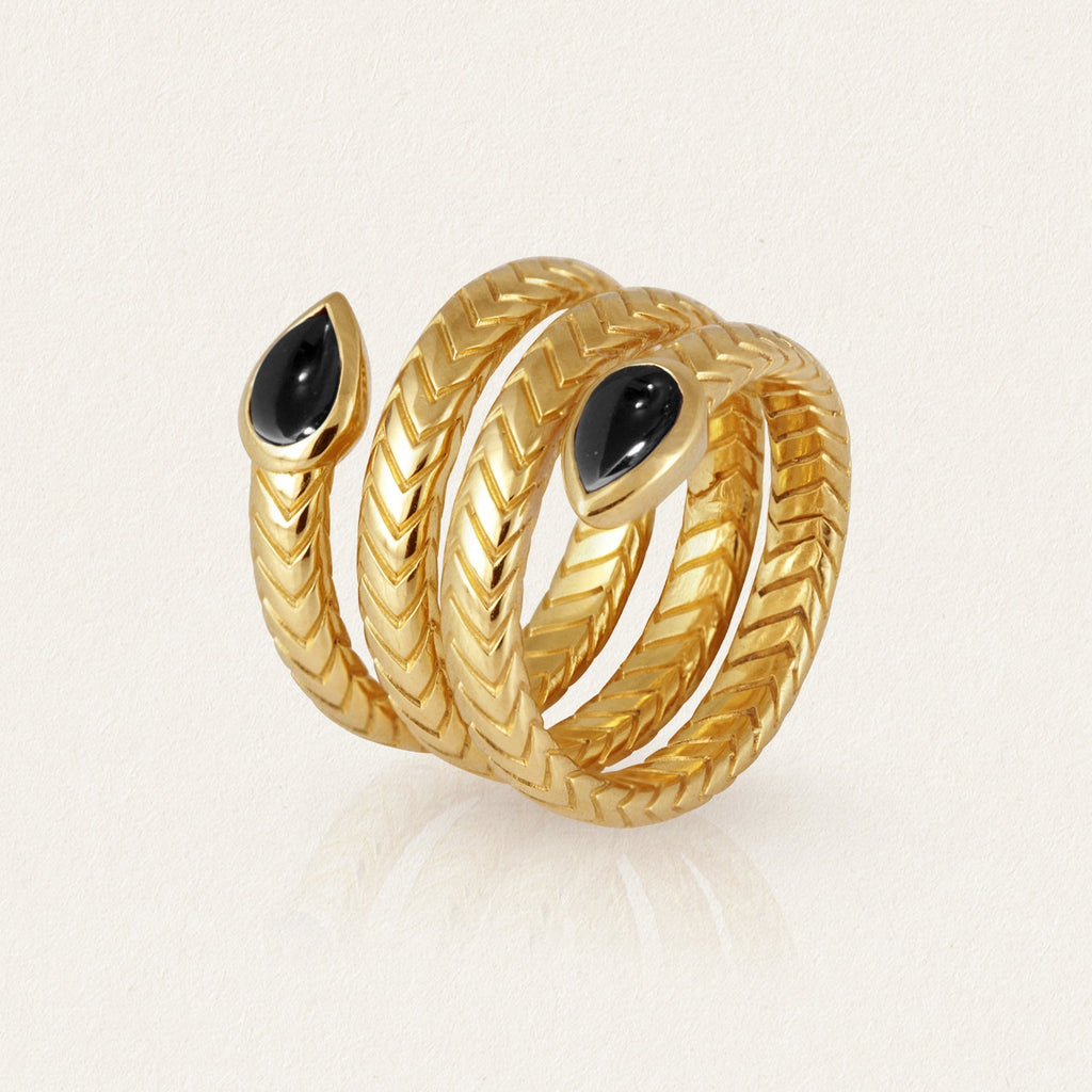 Metis Ring Onyx Gold